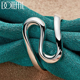 Tizzarat 925 Sterling Silver Curved Smooth Ring For Women Man Brand Fashion Simple Wedding Engagement Party Jewelry