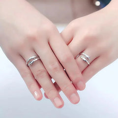Silver hug ring for Couple, Hug Ring For Girlfriend, Pure 925 Silver Hug Ring (Free Size)