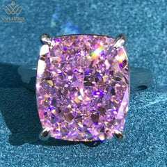 TIZZARAT 925 Sterling Silver 3EX Cushion Cut 8CT VVS D Color Created Moissanite Wedding Engagement Customized Ring Fine Jewelry