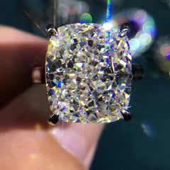 TIZZARAT 925 Sterling Silver 3EX Cushion Cut 8CT VVS D Color Created Moissanite Wedding Engagement Customized Ring Fine Jewelry