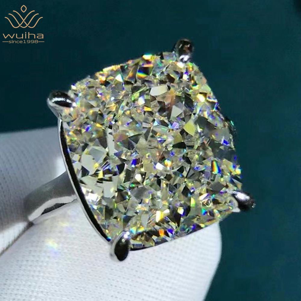 TIZZARAT 925 Sterling Silver 3EX Cushion Cut 8CT VVS D Color Created Moissanite Wedding Engagement Customized Ring Fine Jewelry